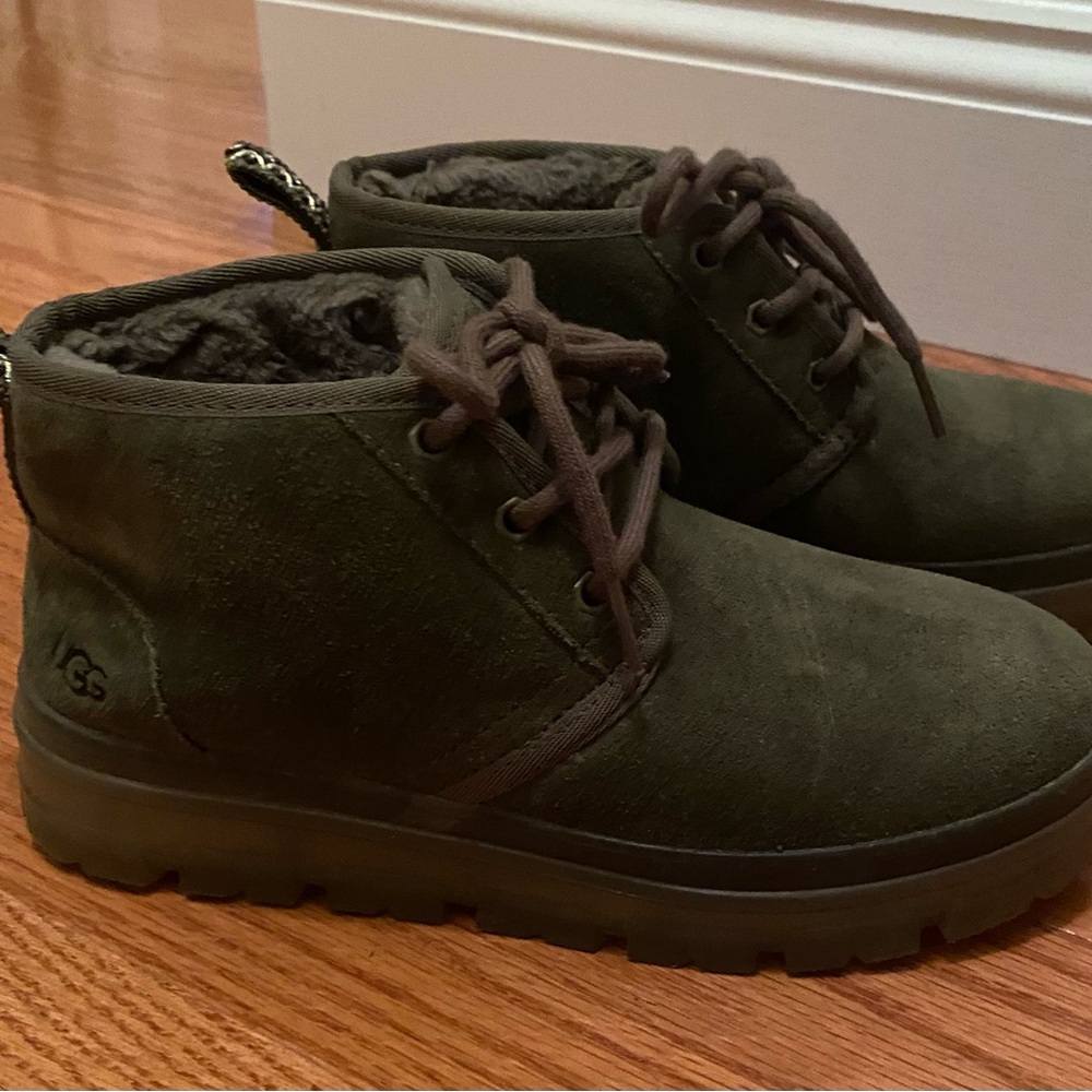 UGG Dark Brown Suede Lace-Up Boots
